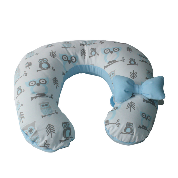 ALMOHADA DE LACTANCIA 5 EN 1 MATERNELLE CON DISEÑO CELESTE BUHO